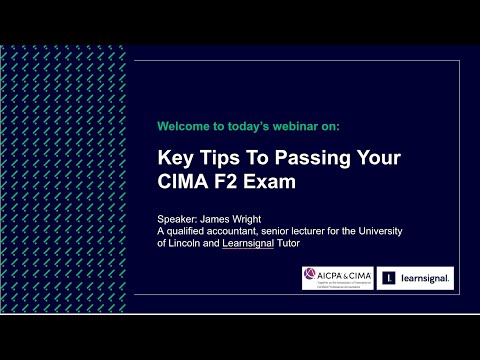 CIMA F2 webinar #cima #cimaf2 #cimacourse