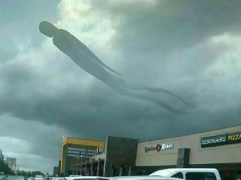 Zambian shoppers run in horror when strange 'Harry Potter Dementor' figure appears in clouds