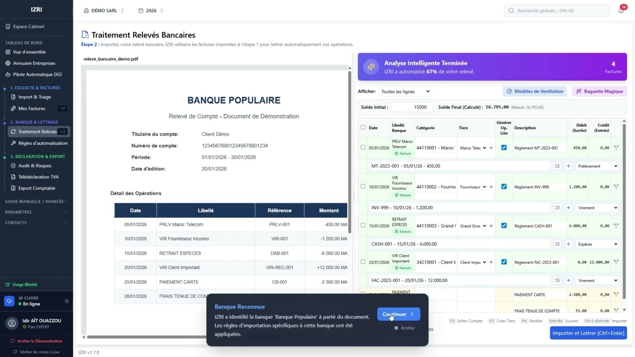 Démonstration IZRI - Logiciel de comptabilité intelligent