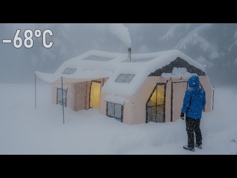 I Survived −68°C in an Off-Grid Hot Tent | Off Grid Life in Deep Snow
