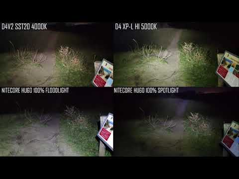 NITECORE HU60 remote control headlamp   beamshots || comparison