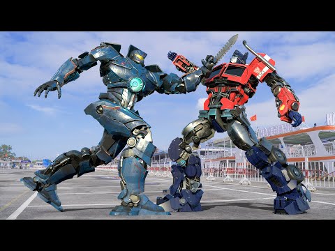 Transformers: Optimus Prime vs Gipsy Jaeger Robot War - Future Technology VFX 23nd Century