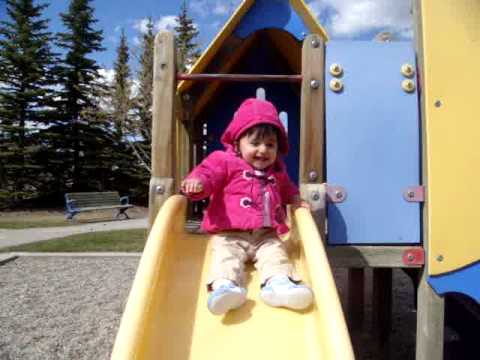 Simrah on a slide