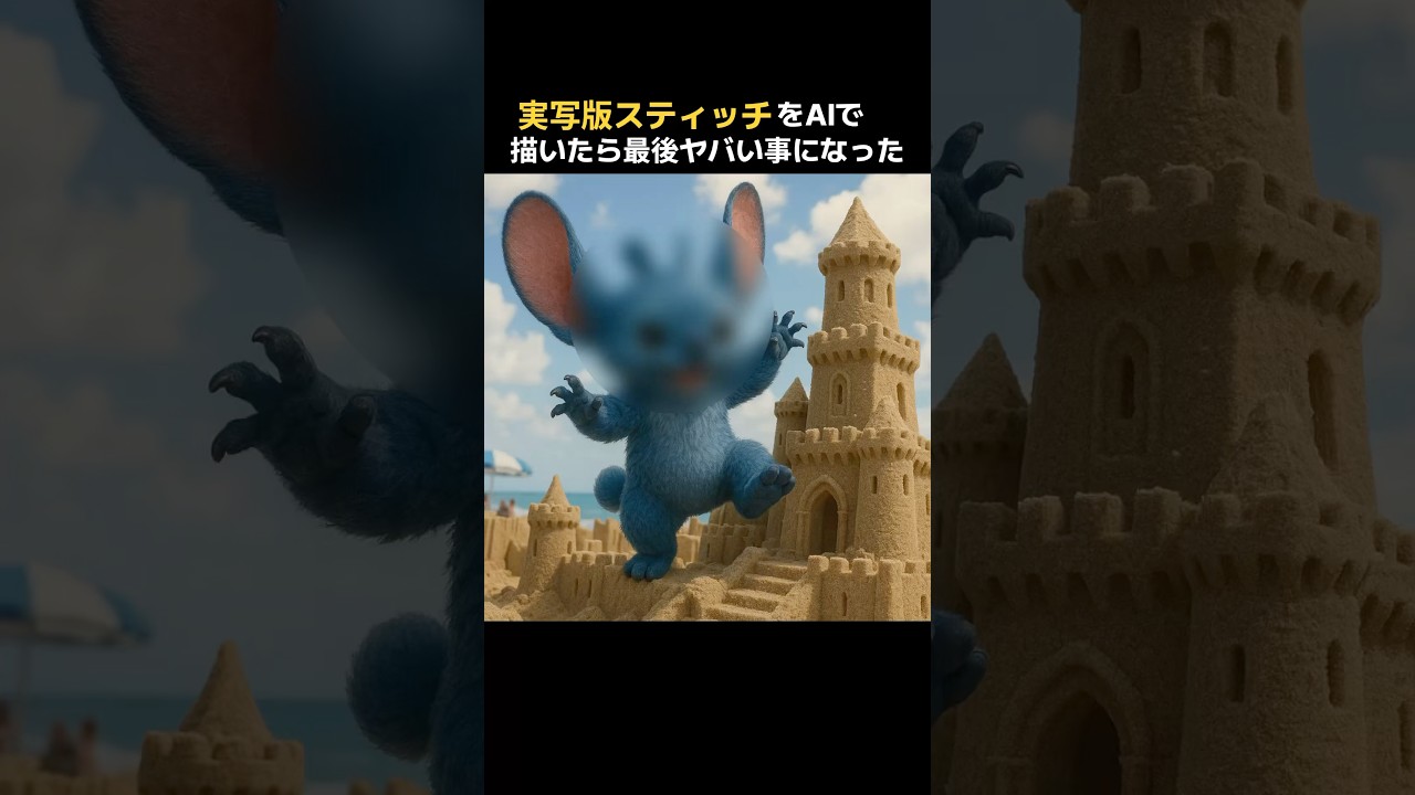 【スティッチ】実写版スティッチをAIで描いたら最後ヤバい事になった　#実写 #スティッチ #ディズニー #disney