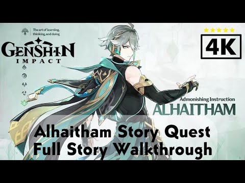 Genshin Impact - Alhaitham Story Quest Act 1 Full Walkthrough and Wishes | JP Dub EN Sub 4K 60 FPS