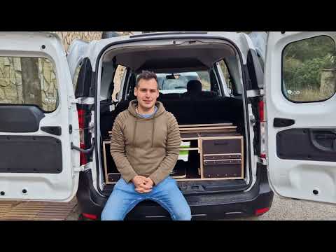 Ejemplo Sencillo y Practico de Kit Mueble Camper con Instalación 2nda Bateria en Mini Camper manteniendo 5 Plazas