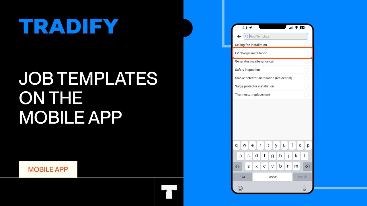 Using Job Templates on the Tradify Mobile App