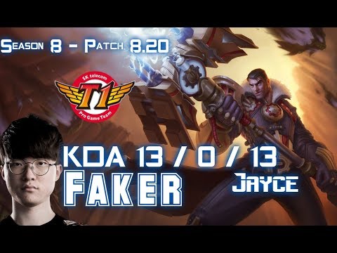 SKT T1 Faker JAYCE vs VIKTOR Mid - Patch 8.20 KR Ranked