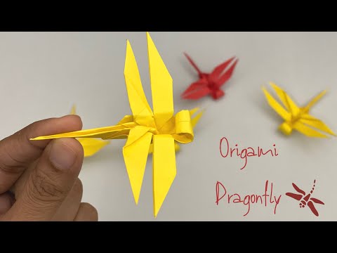 DIY ORIGAMI DRAGONFLY / Paper Crafts For School / Paper Craft / Easy Origami / paper dragonfly