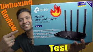 TP link archer c6 ac 1200 dual Band mesh wifi router unboxing review, test | TP link archer c6 v3