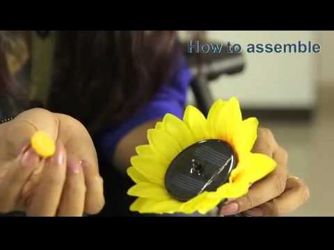 Solar Fluttering Butterfly With Sunflower Panels Assembly