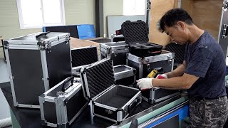 Verfahren zur Herstellung von Aluminium-Hartschalenkoffern. Koreanische Tragetaschenfabrik