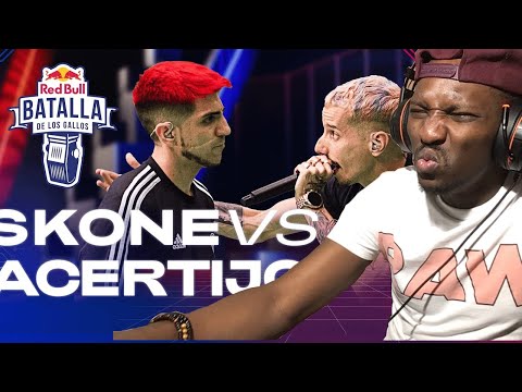 Americano reacciona a las batallas de rap español | SKONE vs ACERTIJO | Red Bull Internacional 2020