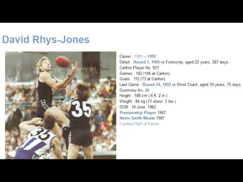 David Rhys-Jones 1989 - Carlton Football Club Past Player