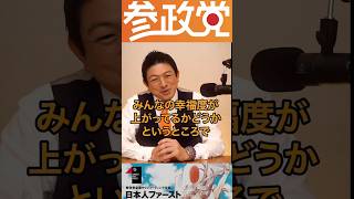 みんなの幸福度が上がるのが大事！ #参政党 #神谷宗幣