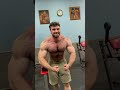 big hairy muscular man flex