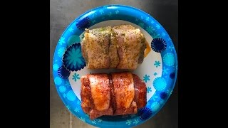Bacon Wrapped PorkChops with Pan Sasuage