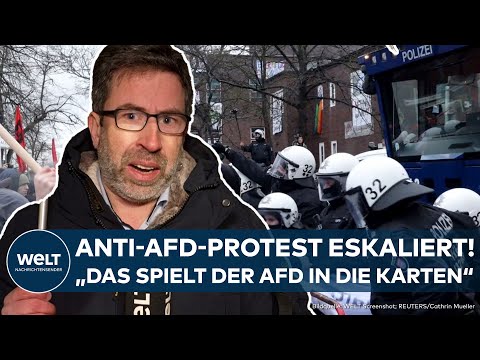 Video Thumbnail: HAMBURG: Anti-AFD-Protest eskaliert! Pfefferspray und Wasserwerfer bei Auftritt von Tino Chrupalla