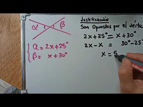 Angulos y ecuaciones: Opuestos por el vértice