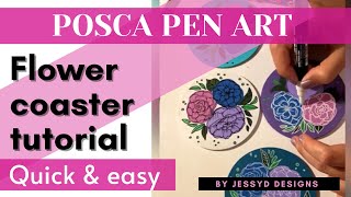 How to paint flowers with a Posca pen | Easy flower tutorial | Step by step painting