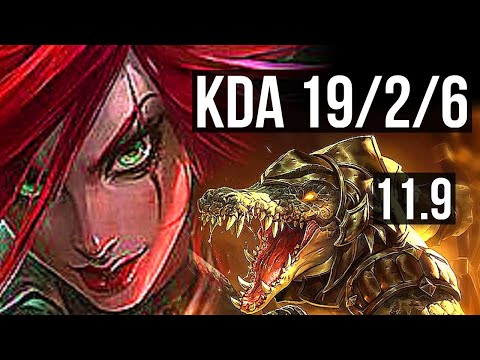 KATARINA vs RENEKTON (MID) | 77% winrate, 19/2/6, 6 solo kills, Legendary | EUW Master | v11.9