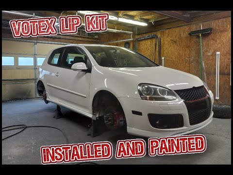 MK5 GTI BUILD PART 6 VOTEX lip kit INSTALLLED and PAINTED!!!!