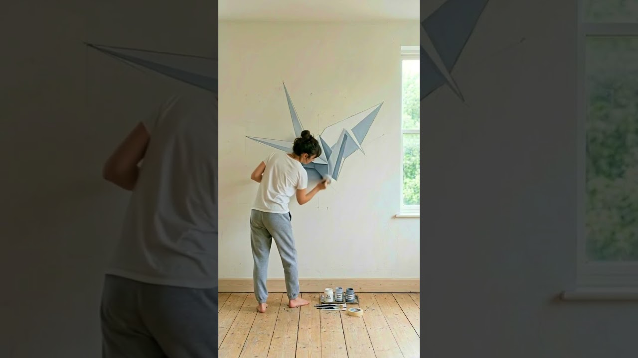 Creating a Mind-Bending 3D Origami Mural! 🤯🎨