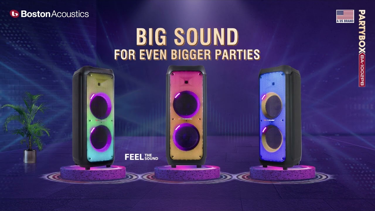 video Loa karaoke di động Boston Acoustics Party Box BA-1002PB chính hãng 0