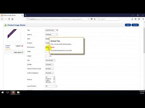 Product Image Sticker extension for Opencart