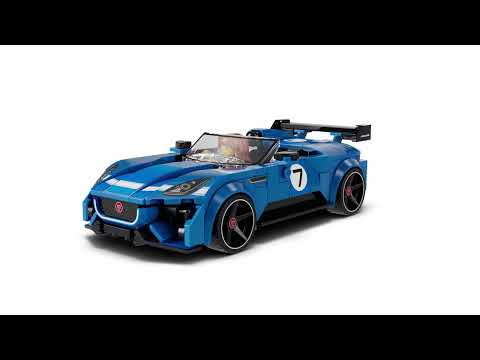 Gambar LEGO Speed Champions Jaguar 7 & Land Rover Defender Classic Set 740 pcs - Hitam/Biru