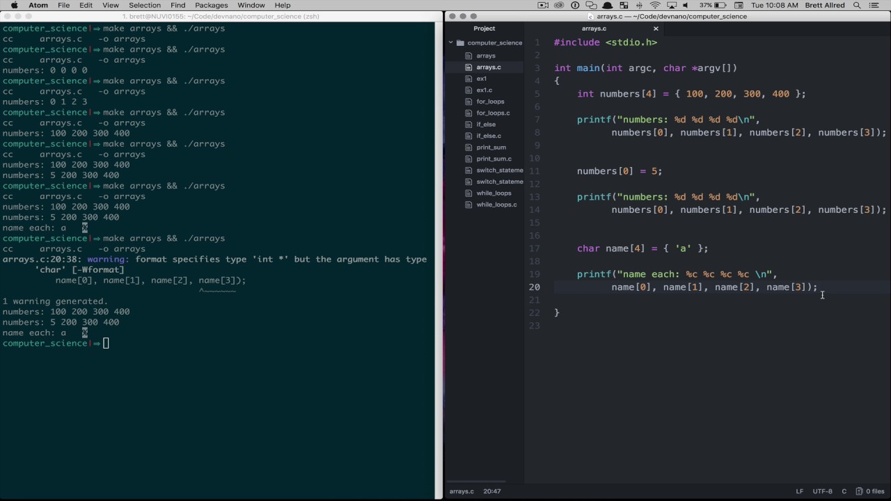 Intro To Computer Science - Lesson 11 - Arrays