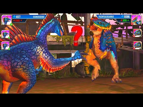 SEGNOSUCHUS VS PACHYGALOSAURUS UPGRADE X3 LIMNORHYNCHUS LV 40 | JURASSIC WORLD THE GAME