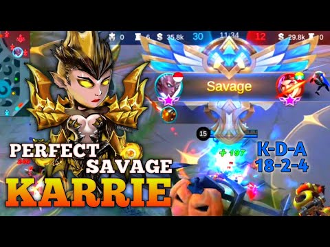 KARRIE PERFECT SAVAGE ! SOLO RANK | REPLAY MOBILE LEGENDS