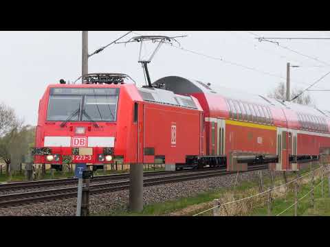 RE 4418 **BR 146 223-3** hält ausserplanmässig an Bksig 20 Hohenböken Oldbg 21.04.2022