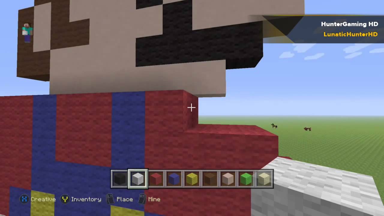 Minecraft MARIO Statue Pixel Art Tutorial