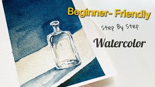 Anyone Can Do This: Simple Watercolor Glass Bottle Painting