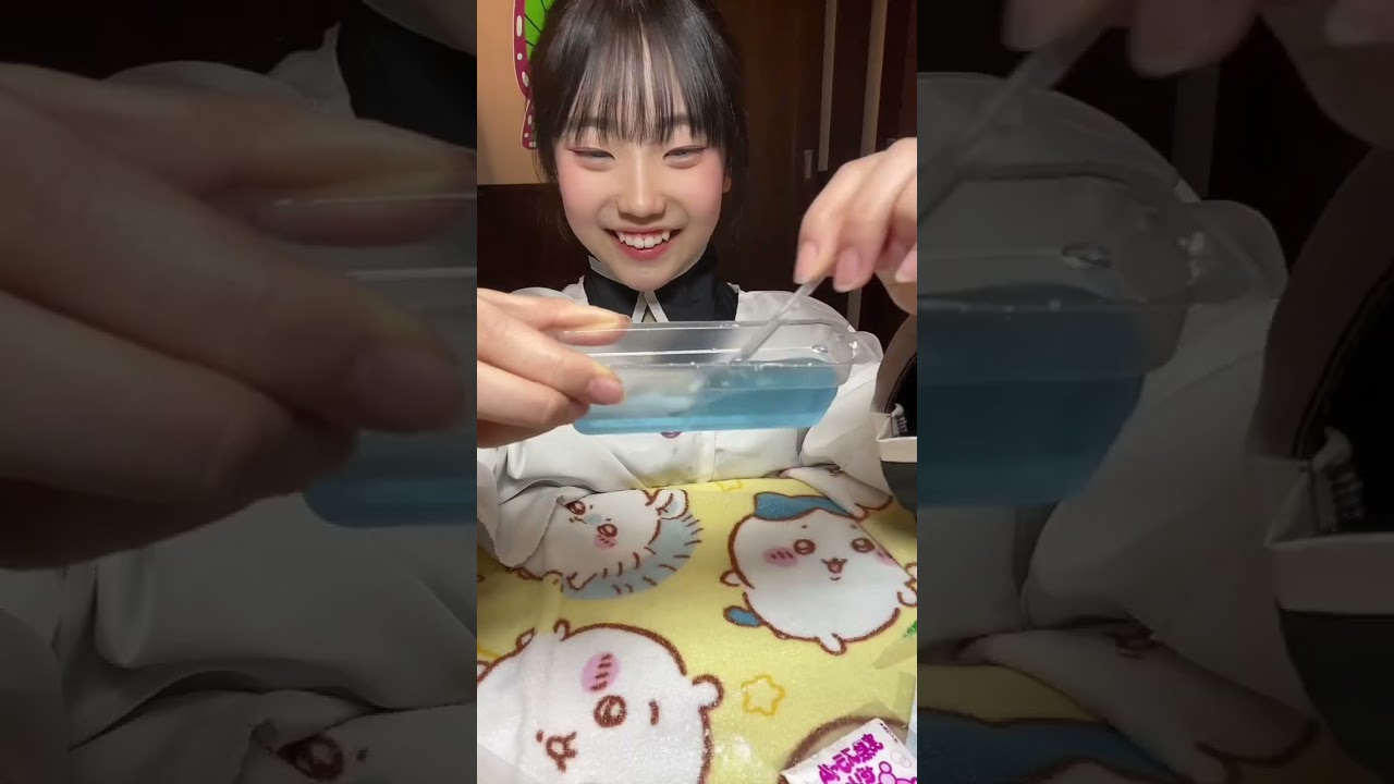 鬼滅の刃、作って食べる水色のスライムゼリー　#sorts #cosplay #funny