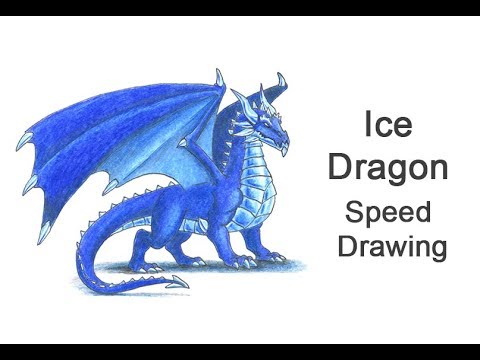 Ice Dragon Time-lapse / Speed Drawing
