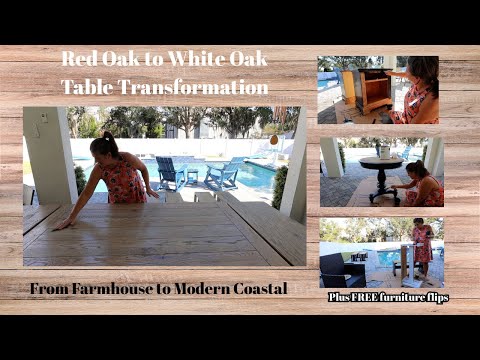 Red Oak to White Oak Dining Room Table Makeover + Free Nightstands & Vintage Table Refresh