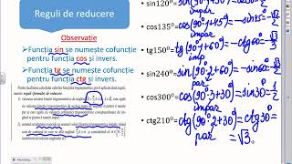 Matematica clasa X: Elemente de trigonometrie. Lectia 6: Formule de reducere.