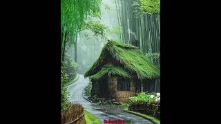 Heavy Rain video in China/China Village House/Relaxing Music #Nature#Rain#shorts