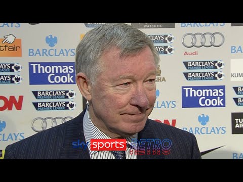 Sir Alex Ferguson reacts to Wayne Rooney's bicycle goal against Manchester City
