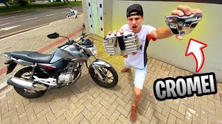 COLOQUEI PEÇAS CROMADAS NO MOTOR DA 160 *ficou incrivel*