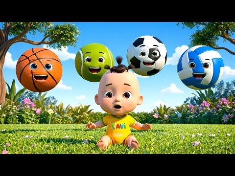 Sport Balls Kids Song | Kids Songs & Nursery Rhymes | Xavi and Anna Learn Sports Balls & Colors