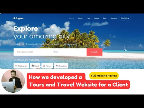 Hotels and tours company website for a travel agency