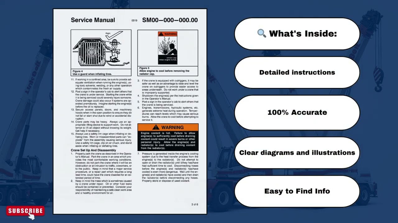 Link Belt LS‑108B Crane Service Manual – PDF Download, Service & Repair Guide