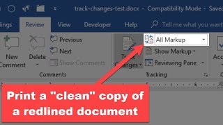 How to show, hide and print tracked changes WITHOUT accepting any of the changes