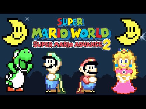 SUPER MARIO WORLD: SUPER MARIO ADVANCE 2 - Full Game (100%, All Dragon Coins) (As Mario & Luigi)