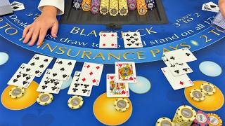AMAZING BLACKJACK TRIPLE SPLITS &amp; DOUBLE BETS IN $1,000,000 BUY IN SESSION!