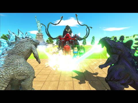 Godzilla 2014 x Super Godzilla x Burning Godzilla Death Run - Animal Revolt Battle Simulator